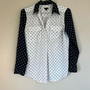 Black and whites polka dotted blouse